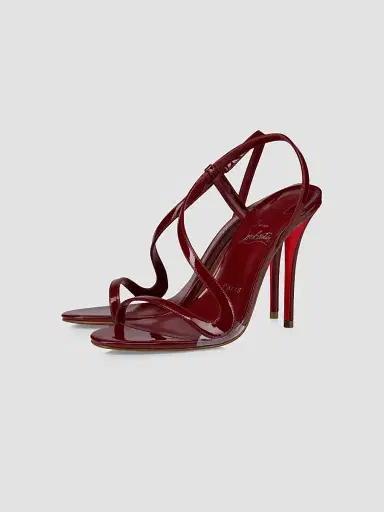 Christian Louboutin Women's Rosa Z Patent Leather 100MM Sandals - Empire - Size 4 | Thumbnail 2 Christian Louboutin Women's Rosa Z Patent Leather 100MM Sandals - Empire - Size 4 | Thumbnail 2