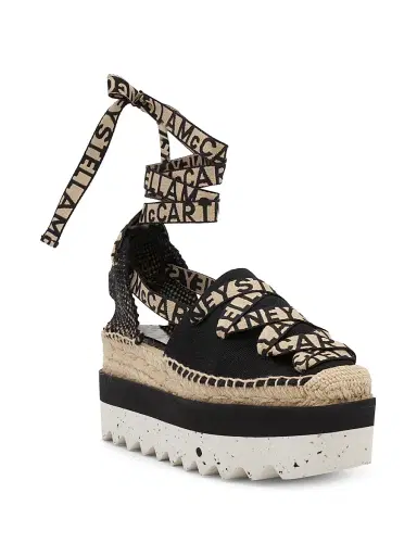 Stella McCartney Women's Gaia Logo Canvas Platform Espadrilles | Thumbnail 2 Stella McCartney Women's Gaia Logo Canvas Platform Espadrilles | Thumbnail 2