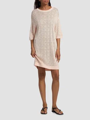 Loulou de Saison Women's Armas Knit T-Shirt Dress - Light Pink - Size XS | Thumbnail 2