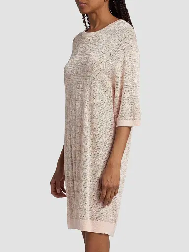Loulou de Saison Women's Armas Knit T-Shirt Dress - Light Pink - Size XS | Thumbnail 4