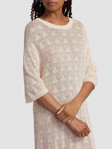 Loulou de Saison Women's Armas Knit T-Shirt Dress - Light Pink - Size XS | Thumbnail 6