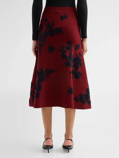 Erdem Women's Jacquard Knit Midi Skirt - Bordeaux - Size Small | Thumbnail 3 Erdem Women's Jacquard Knit Midi Skirt - Bordeaux - Size Small | Thumbnail 3