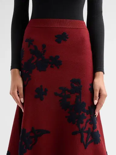 Erdem Women's Jacquard Knit Midi Skirt - Bordeaux - Size Small | Thumbnail 5 Erdem Women's Jacquard Knit Midi Skirt - Bordeaux - Size Small | Thumbnail 5
