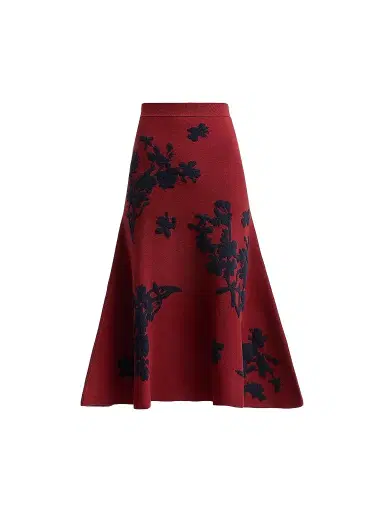 Erdem Women's Jacquard Knit Midi Skirt - Bordeaux - Size Small | Thumbnail 1 Erdem Women's Jacquard Knit Midi Skirt - Bordeaux - Size Small | Thumbnail 1