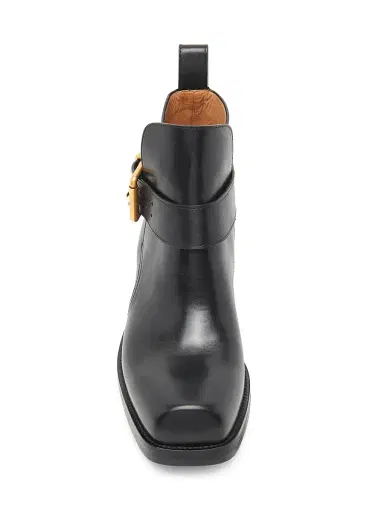Versace Men's Buckle Leather Boots - Black Vibrated Gold - Size 13 | Thumbnail 3
