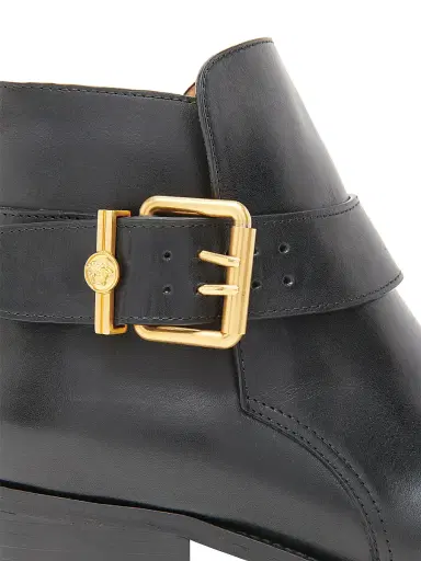 Versace Men's Buckle Leather Boots | Thumbnail 4 Versace Men's Buckle Leather Boots | Thumbnail 4