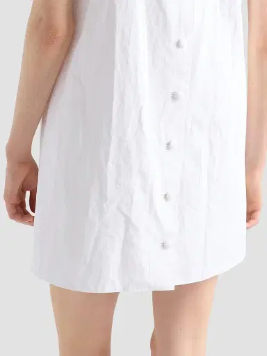 Prada Women's Embroidered Old Reps Fabric Mini Dress | Thumbnail 5 Prada Women's Embroidered Old Reps Fabric Mini Dress | Thumbnail 5