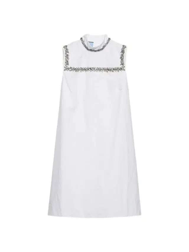 Prada Women's Embroidered Old Reps Fabric Mini-Dress - White