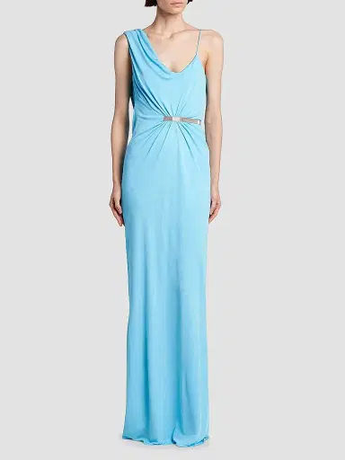 TOM FORD Women's Draped Hardware One-Shoulder Gown - Aqua Blue | Thumbnail 3