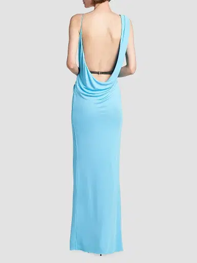TOM FORD Women's Draped Hardware One-Shoulder Gown - Aqua Blue | Thumbnail 5