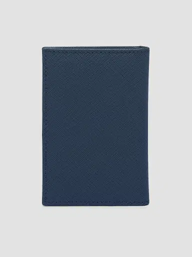 Prada Men's Saffiano Leather Card Holder - Dark Blue | Thumbnail 3 Prada Men's Saffiano Leather Card Holder - Dark Blue | Thumbnail 3