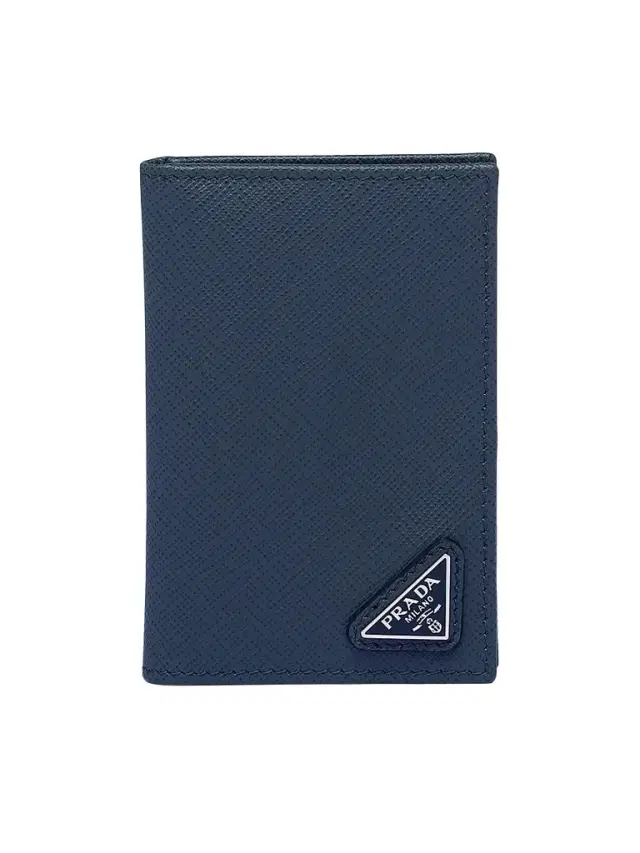 Prada Men's Saffiano Leather Card Holder - Dark Blue