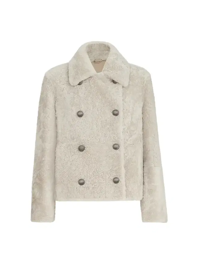 Brunello Cucinelli Women's Fuzzy Shearling Pea Coat -