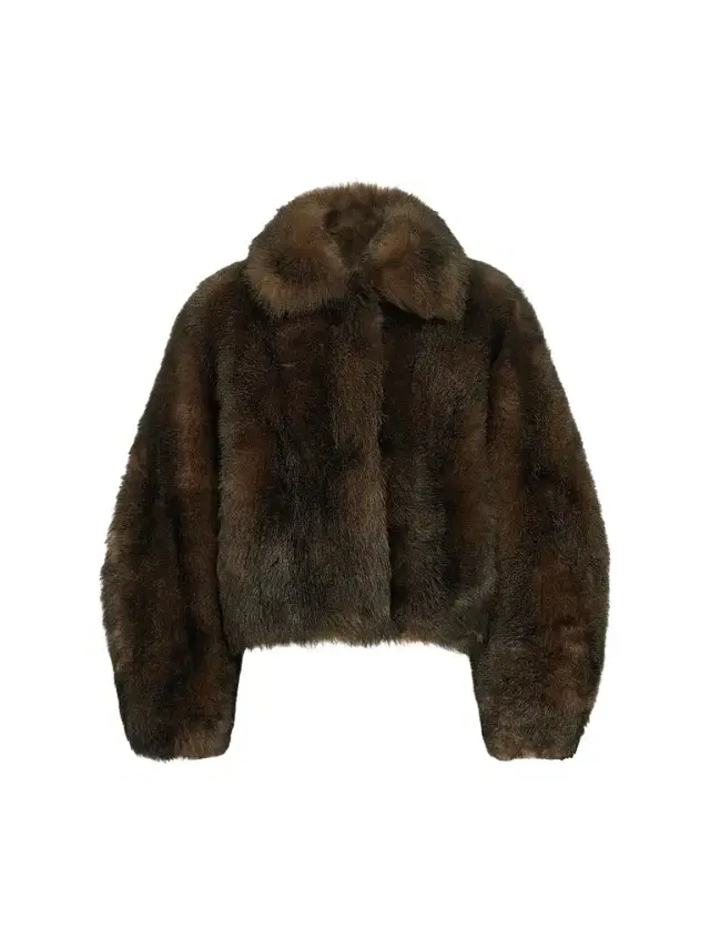 Brunello Cucinelli Women's Soft Shearling Outerwear Jacket with Shiny Zipper Pull - Pine Cone Brown