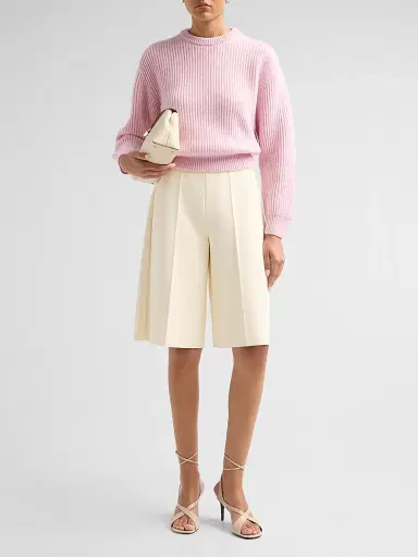 Jil Sander Women's Fisherman Knit Wool Sweater - Candy Pink - Size 10 | Thumbnail 2
