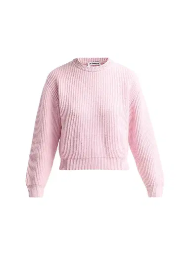 Jil Sander Women's Fisherman Knit Wool Sweater - Candy Pink - Size 10 | Thumbnail 1
