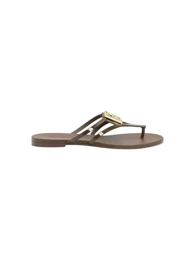 Dolce & Gabbana Women's Logo Jelly Sandals - Choco Gold