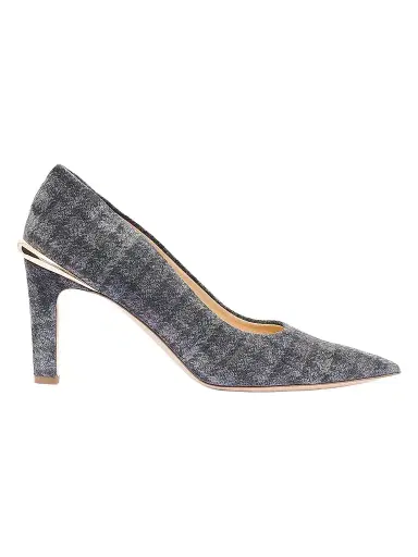 Gabriela Hearst Women's Edwina 75MM Bouclé-Effect Leather Pumps - Charcoal | Thumbnail 1