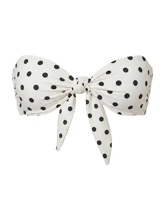 NICHOLAS Women's Naia Polka Dot Knotted Bikini Top - Black Polka Dot