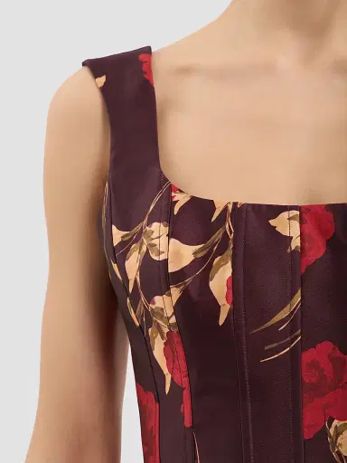 Rebecca Vallance Women's Melora Floral Ball Gown - Merlot Vintage Rose | Thumbnail 6