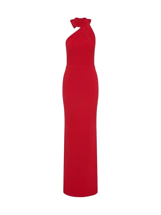 Rebecca Vallance Women's Raziel Crepe Column Gown - Red