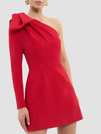 Rebecca Vallance Women's Raziel One-Shoulder Mini Dress - Red - Size 12 | Thumbnail 4 Rebecca Vallance Women's Raziel One-Shoulder Mini Dress - Red - Size 12 | Thumbnail 4
