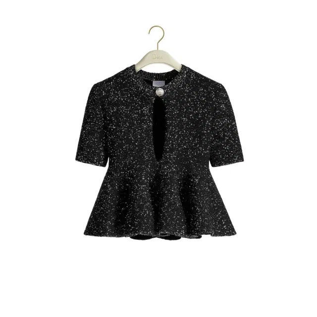 Dior Short-Sleeved Peplum Sweater