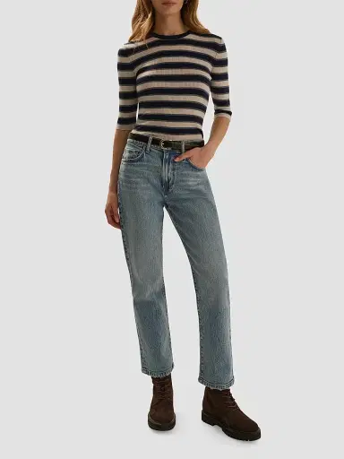 Favorite Daughter Women's The Amelia Striped Wool Top - Midnight Stripe | Thumbnail 2 Favorite Daughter Women's The Amelia Striped Wool Top - Midnight Stripe | Thumbnail 2