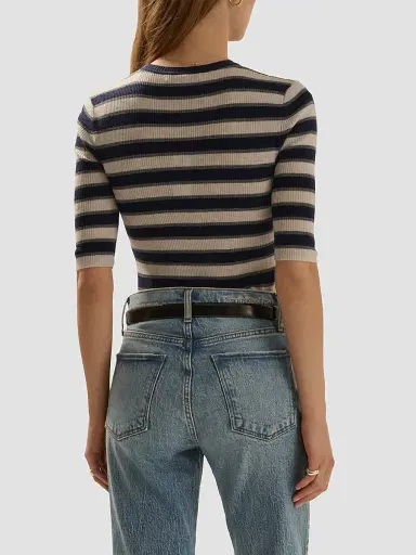 Favorite Daughter Women's The Amelia Striped Wool Top - Midnight Stripe | Thumbnail 3 Favorite Daughter Women's The Amelia Striped Wool Top - Midnight Stripe | Thumbnail 3