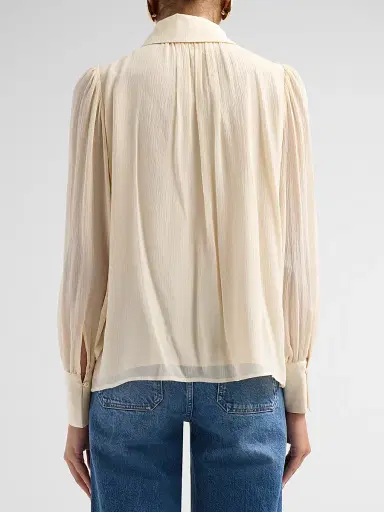 Ramy Brook Women's Claire Silk Ruffle Blouse - Bone - Size XXL | Thumbnail 3