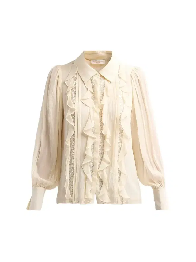 Ramy Brook Women's Claire Silk Ruffle Blouse - Bone