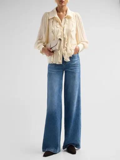 Ramy Brook Women's Cleo Mid-Rise Straight Jeans - Mid Cerulean - Size 32 | Thumbnail 2 Ramy Brook Women's Cleo Mid-Rise Straight Jeans - Mid Cerulean - Size 32 | Thumbnail 2