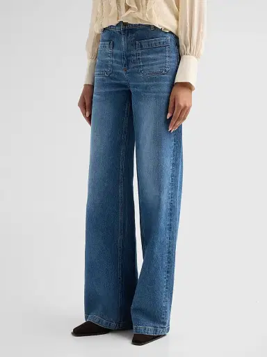 Ramy Brook Women's Cleo Mid-Rise Straight Jeans - Mid Cerulean - Size 32 | Thumbnail 4 Ramy Brook Women's Cleo Mid-Rise Straight Jeans - Mid Cerulean - Size 32 | Thumbnail 4