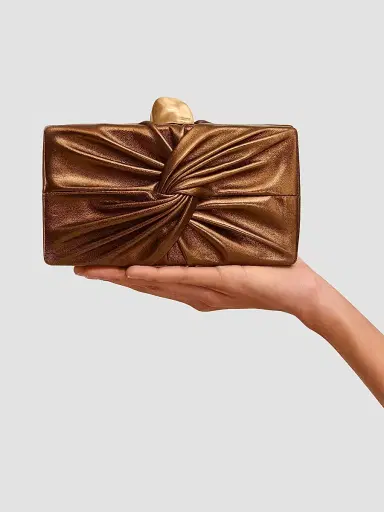 Cult Gaia Women's Lisse Metallic Leather Clutch - Bronze | Thumbnail 2