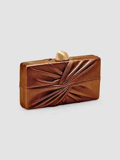 Cult Gaia Women's Lisse Metallic Leather Clutch - Bronze | Thumbnail 3