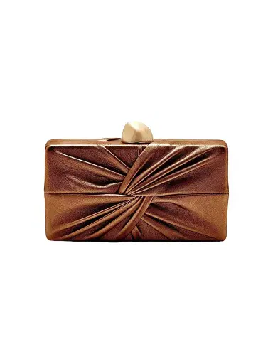 Cult Gaia Women's Lisse Metallic Leather Clutch - Bronze | Thumbnail 1