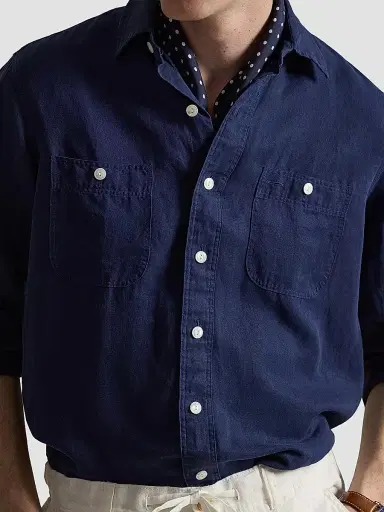 Polo Ralph Lauren Men's Classic-Fit Linen-Silk Shirt | Thumbnail 5