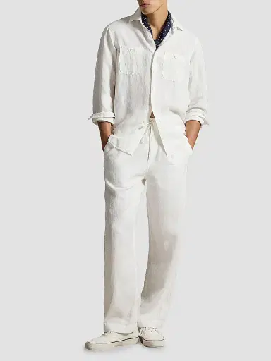 Polo Ralph Lauren Men's Classic-Fit Linen-Silk Shirt - White - Size XXL | Thumbnail 2