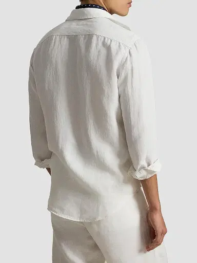 Polo Ralph Lauren Men's Classic-Fit Linen-Silk Shirt - White - Size XXL | Thumbnail 3