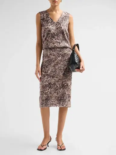 Kiton Women's Sequined V-Neck Top - Brown | Thumbnail 2 Kiton Women's Sequined V-Neck Top - Brown | Thumbnail 2
