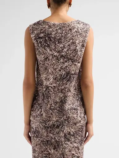 Kiton Women's Sequined V-Neck Top - Brown | Thumbnail 3 Kiton Women's Sequined V-Neck Top - Brown | Thumbnail 3