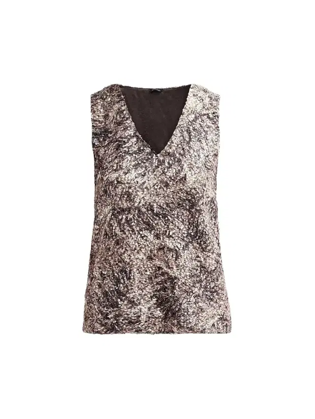 Kiton Women's Sequined V-Neck Top - Brown