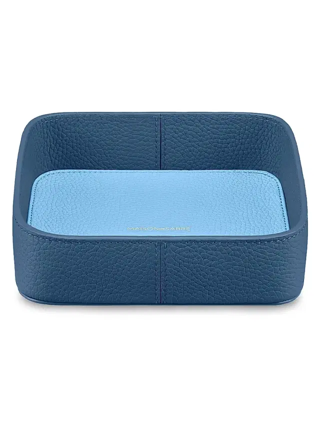Maison de Sabre Leather Catchall Tray - Pacific Sky