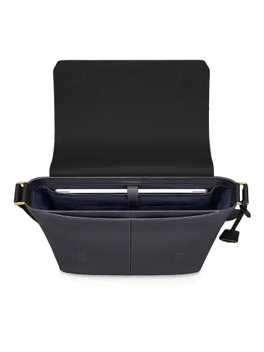 Maison de Sabre Leather Flaire Messenger Bag - Graphite Caviar | Thumbnail 6 Maison de Sabre Leather Flaire Messenger Bag - Graphite Caviar | Thumbnail 6