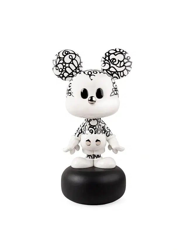 Lladro Doodle Mickey Porcelain Sculpture - Blackandwhite