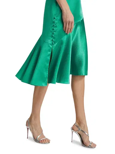 Prabal Gurung Women's Victoria Flutter-Sleeve Cocktail Dress - Emerald | Thumbnail 6 Prabal Gurung Women's Victoria Flutter-Sleeve Cocktail Dress - Emerald | Thumbnail 6
