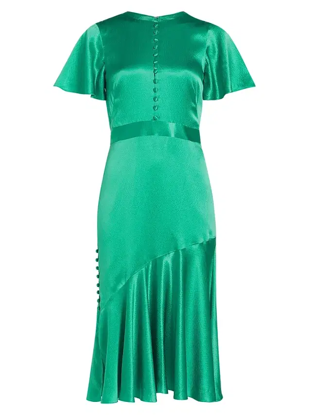 Prabal Gurung Women's Victoria Flutter-Sleeve Cocktail Dress - Emerald