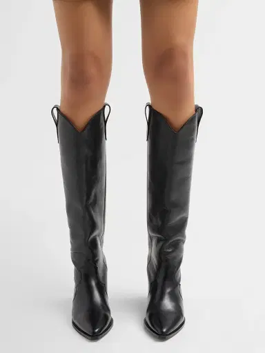 Isabel Marant Women's Denvee Leather Western Boots | Thumbnail 2 Isabel Marant Women's Denvee Leather Western Boots | Thumbnail 2