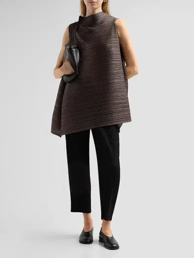 Pleats Please Issey Miyake Women's Bouncy Basket Weave Top - Charcoal | Thumbnail 2