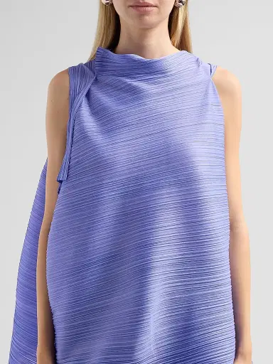 Pleats Please Issey Miyake Women's Bouncy Basket Weave Top - Steel Blue | Thumbnail 5